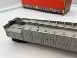 LIONEL POSTWAR 3562-25 ATSF OPERATING BARREL CAR (GRAY) W 6 BARRELS- MISSING FIGURE AND BIN-- AS IS-- O SCALE Used Excellent