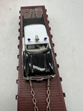 Lionel 6-26906 Southern Pacific SP flatcar with die-cast Corgi 1957 Chevy police car O SCALE NEW