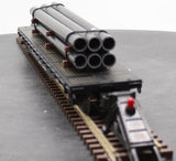 Atlas 9331-1 52.5ft. flat car with pipe load O SCALE Like New