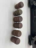 LIONEL POSTWAR 3562-25 ATSF OPERATING BARREL CAR (GRAY) W 6 BARRELS- MISSING FIGURE AND BIN-- AS IS-- O SCALE Used Excellent