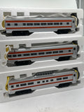 Williams New Haven NH Set of 3 Passenger Cars Orange stripe O SCALE NEW