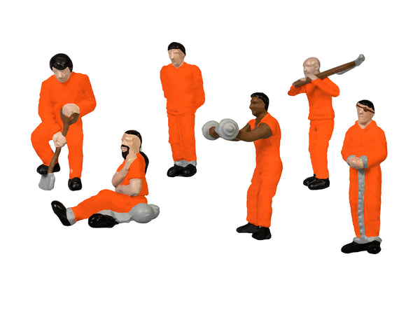Lionel 1957180 Prison Work Crew Orange Jump Suits Figures