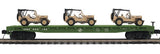 MTH Premier 20-92357 U.S. Army Flat Car w/(3) Willys Transport Vehicles - U.S. Army Desert O SCALE NEW