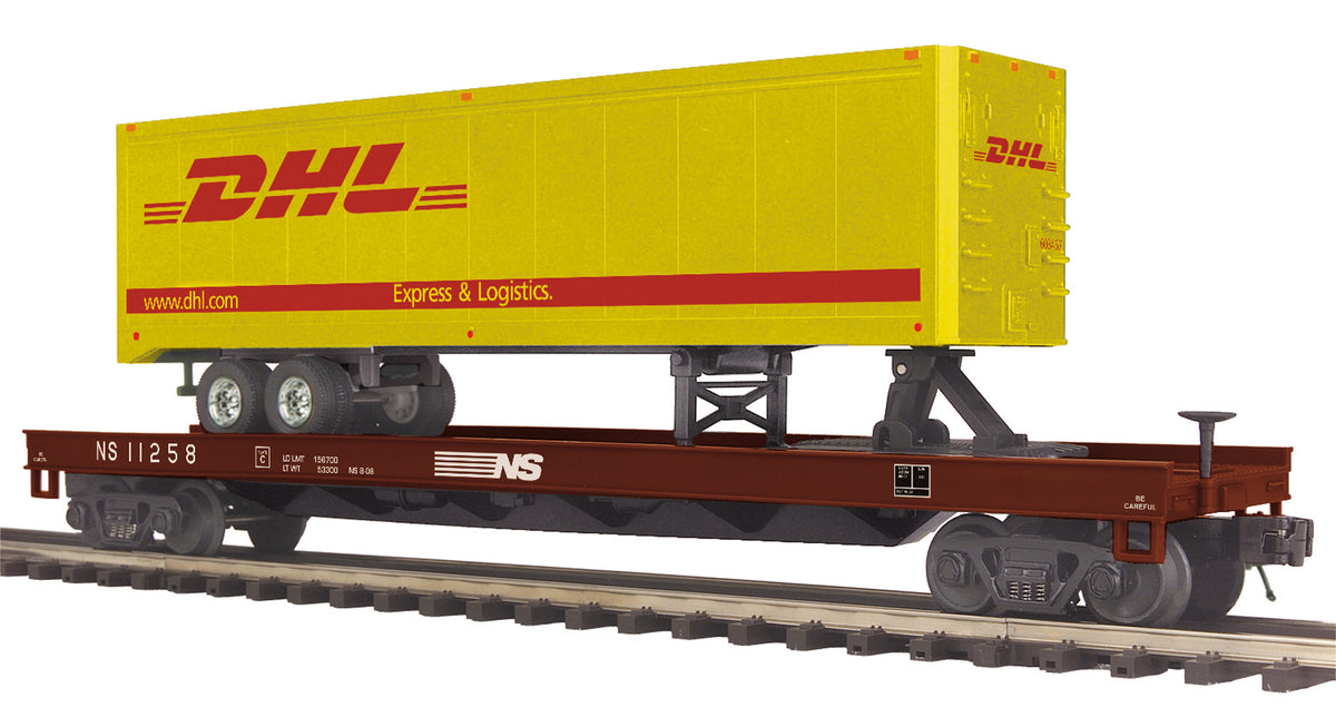 Wagon Flat Car MTH Avec Remorque 40' Florida East Coast - Échelle O - 3 Rails