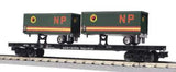 MTH Premier 20-98105 Northern Pacific Flat Car O Scale Like New Damaged Box