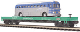 MTH Premier 20-98553 New York Central Flat Car w/Greyhound Bus O Scale NEW