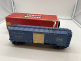 LIONEL POSTWAR 3424 BLUE WABASH BOXCAR OPERATING BRAKEMAN W/ FIGURE O SCALE Used as is Excellent Damaged Box