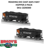 Lionel 2226080   Reading Die Cast AAR 2-Bay Hopper  2 Pack o scale new