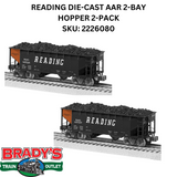 Lionel 2226080   Reading Die Cast AAR 2-Bay Hopper  2 Pack Limited