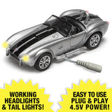 Menards 279-3800 lighted 1:48 die-cast silver Shelby Cobra O SCALE NEW