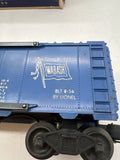 LIONEL POSTWAR 3424 BLUE WABASH BOXCAR OPERATING BRAKEMAN W/ FIGURE O SCALE Used as is Excellent Damaged Box
