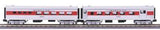 MTH Railking 30-6014 Santa Fe RailKing 2-Car O-27 Streamlined Combo/Diner Set O SCALE Like New