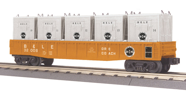 MTH 30-7263 Bessemer & Lake Erie B&LE Gondola Car w/5 LCL Containers O Scale