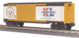 MTH Railking 30-74366 NFL - Pittsburgh Steelers - Super Bowl RailKing 40' Double Door Box Car O SCALE Like New
