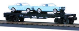MTH Railking 30-7617 Auto Transport w/Mustangs #1964. O SCALE Like New Damaged Box