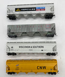 HO Scale 2501 Assorted Lot -- 4 Hoppers w/ Kadee Couplers  Used Excellent No Box
