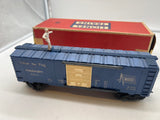 LIONEL POSTWAR 3424 BLUE WABASH BOXCAR OPERATING BRAKEMAN W/ FIGURE O SCALE Used as is Excellent Damaged Box