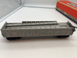 LIONEL POSTWAR 3562-25 ATSF OPERATING BARREL CAR (GRAY) W 6 BARRELS- MISSING FIGURE AND BIN-- AS IS-- O SCALE Used Excellent