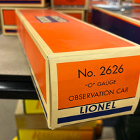 Lionel 6-27903 LEGENDS OF LIONEL OBSERVATION CAR "SAGER PLACE" #2626 O-Scale