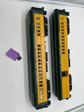 MTH Premier 20-4130 Chicago & North Western 2-Car 70' Madison Comb/Din Passenger Set - CNW O SCALE Used Excellent as is