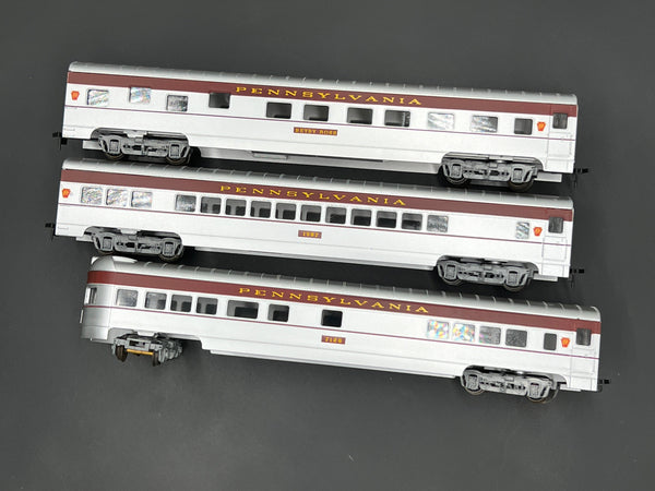 HO Scale Bargain Car Pack 9: Set of 3 Con-Cor Pennsylvania Railroad PRR Passenger Cars HO SCALE USED
