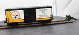 MTH 30-74362 NFL - Pittsburgh Steelers Super Bowl XL Champs 40' High Cube Box Car O SCALE Like New
