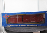 Atlas 7530 ACF 60' S.D. BURLINGTON DECORATED AUTO PARTS BOX CAR 2 rail O SCALE WEATHERED / CUSTOM decorated AS IS Used Damaged Box