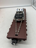 Lionel 6-26906 Southern Pacific SP flatcar with die-cast Corgi 1957 Chevy police car O SCALE NEW