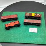 HO Scale Bargain Car Pack 155:  Set of 4 Canadian National freight cars HO SCALE USED