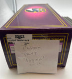 MTH Premier 20-3126 CUSTOM "VIRGINIAN" Orange Graffiti Aux Water Tender  die cast  O SCALE AS IS  WEATHERED AS IS Used Excellent