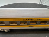 MTH Railking 30-4186c Santa Fe Yellow Streamlined Observation Car O Scale Used Excellent