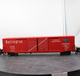Atlas 7550 ATLAS BURLINGTON DECORATED ACF 60' D.D. AUTO PARTS BOX CAR 2 rail O SCALE WEATHERED (custom decorated) AS IS Used