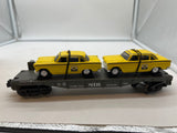 MTH Railking 30-7625 Flat Car - MTH Auto w/Ertl Taxi Car No. 1959 O Scale Like New Damaged Box