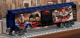 Lionel 6-83780 Batman V Superman  MAN OF STEEL BOXCAR O SCALE NEW DISPLAYED