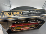 K-Line k2627-03 Anheuser-Busch Budweiser Electric Trolley O SCALE Like New