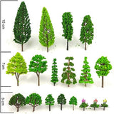 Tazimi 60 Pieces Model Trees 1.36-6 inch Mixed Model Tree Train Scenery Landscape Natural Green O Scale