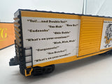 MTH Railking 30-74489 Myron Cope 40' High Cube Box Car with Classic Sayings Pittsburgh Steelers Sports Announcer. O SCALE Like New limited rare