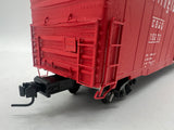 Atlas 7530 ACF 60' S.D. BURLINGTON DECORATED AUTO PARTS BOX CAR 2 rail O SCALE WEATHERED / CUSTOM decorated AS IS Used Damaged Box