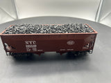 K-Line k6251-1752  New York Central NYC 2 Bay Hopper w/ Real Coal Load O SCALE Like New