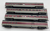 Con-Cor Set of 4 Erie Lackawanna Passener Cars N SCALE Used Excellent No Box