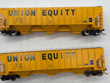 Atlas HO2502 HO Scale 2502 Assorted Lot -- 2  UNION EQUITY 3-Bay Hoppers w/ Kadee Couplers  Used Excellent No Box