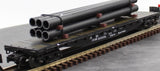 Atlas 9331-1 52.5ft. flat car with pipe load O SCALE Like New