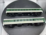 MTH Premier 20-6617 Southern 70' Streamlined Sleeper/Diner 2-Car Set in Southern Sleeper #2014 and Diner #3312 O Scale Like New