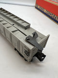 LIONEL POSTWAR 3562-25 ATSF OPERATING BARREL CAR (GRAY) W 6 BARRELS- MISSING FIGURE AND BIN-- AS IS-- O SCALE Used Excellent