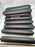 MTH 30-67198, 30-67199, 8607 New Haven Passenger RailKing 7-Car Streamlined Passenger Set Rare Red Letters O Scale Like New
