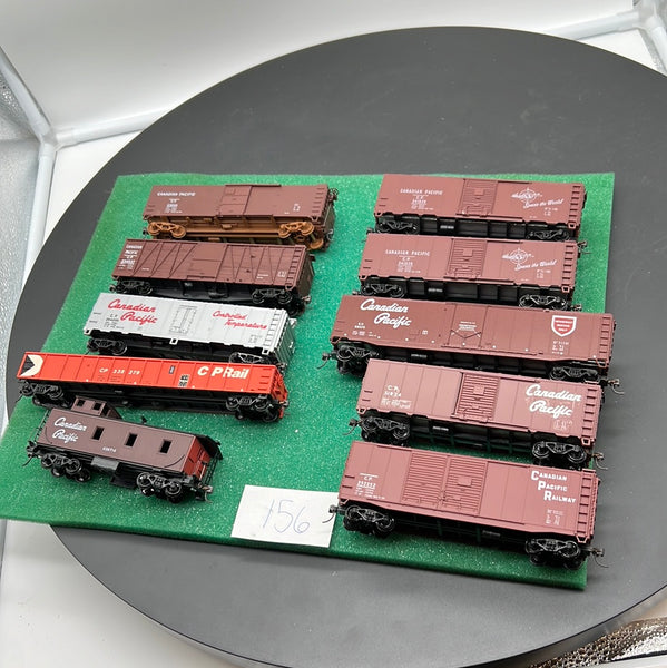 HO Scale Bargain Car Pack 156:  Set of 10  Canadian Pacific freight cars HO SCALE USED