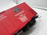 Atlas 7530 ACF 60' S.D. BURLINGTON DECORATED AUTO PARTS BOX CAR 2 rail O SCALE WEATHERED / CUSTOM decorated AS IS Used Damaged Box