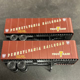 Walthers Piggyback Semi Trailer PRR HO SCALE USED set of 2