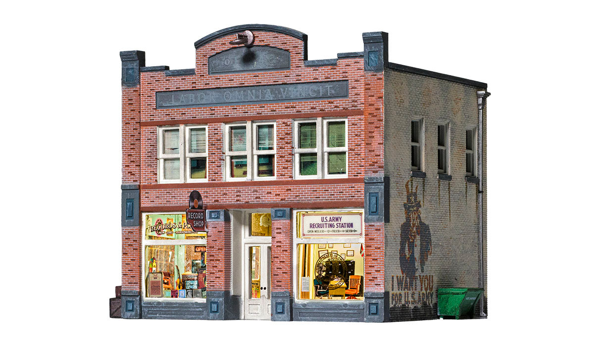 Woodland Scenics BR5067 Records & Recruiting Building Kit – HO Scale (1:87) With Light Function