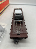 Lionel 6-26906 Southern Pacific SP flatcar with die-cast Corgi 1957 Chevy police car O SCALE NEW